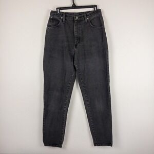 VTG Wrangler Straight Leg Jeans Womens 14 (29x30) Black Denim Western 100 Cotton